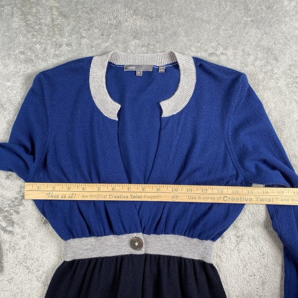 VINCE Cardigan Women's Size S Blue Grey 100% Cashmere One Button Sweater Twee - Picture 8 of 12